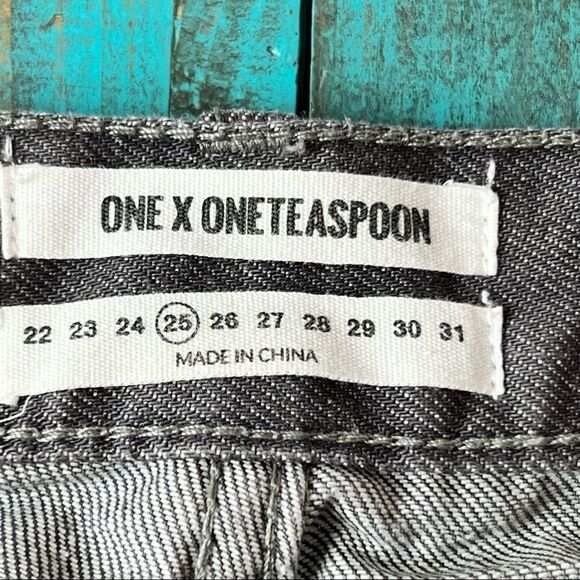 One Teaspoon Grey Black Awesome Baggies Size 25 - Picture 11 of 12